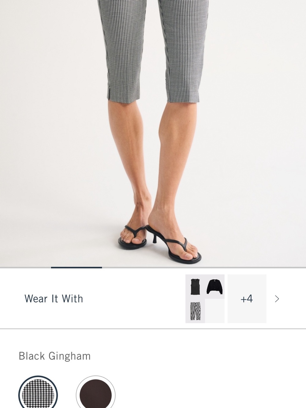 Abercrombie & Fitch Black Gingham Forme Capris - Women's